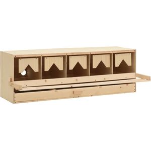 vidaXL Kippenlegkast 5 compartimenten 117x33x38 cm massief grenenhout