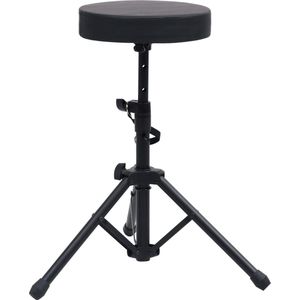 vidaXL Verstellbarer Drumhocker Schwarz Rund