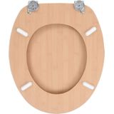 vidaXL Toilettensitz mit Deckel MDF Bambus-Design