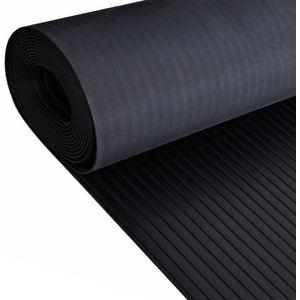 vidaXL - Vloermat - anti-slip - 3 - mm - 1,5x2 - m - rubber - brede - ribbel