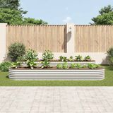 Garten-Hochbeet 400 x 80 x 44 cm Verzinkter Stahl Silbern Vidaxl