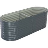 Garten-Hochbeet 240 x 80 x 81 cm Verzinkter Stahl Grau Vidaxl