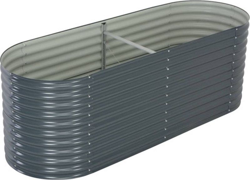 Garten-Hochbeet 240 x 80 x 81 cm Verzinkter Stahl Grau Vidaxl