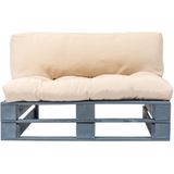 Outdoor-Sofa Paletten mit Kissen in Sandfarben Kiefernholz Vidaxl