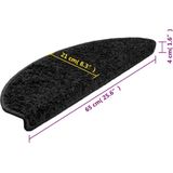 vidaXL Trapmatten - Zwart - 100% PP - Set van 15