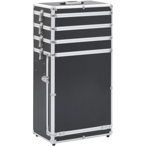 vidaXL - Make-up Trolley - Zwart - Aluminium - Hout - ABS