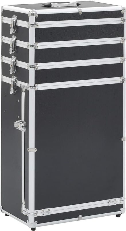 vidaXL - Make-up Trolley - Zwart - Aluminium - Hout - ABS