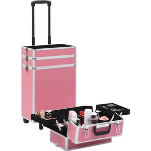 vidaXL-Make-up-trolley-aluminium-roze