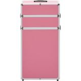 vidaXL Make-up trolley aluminium roze