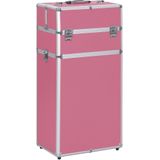 vidaXL Make-up trolley aluminium roze