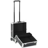 vidaXL Make-up trolley 35x29x45 cm aluminium zwart