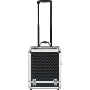 VidaXL Make-up trolley 35x29x45 cm aluminium zwart