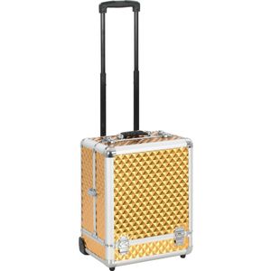Make-up Trolley - Goud - Hout en Aluminium - Met 6 Uittrekbare Lades