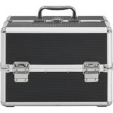vidaXL Kosmetikkoffer 22x30x21 cm Schwarz Aluminium
