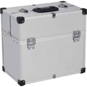 Gereedschapskoffer 38x22,5x34 cm aluminium zilverkleurig