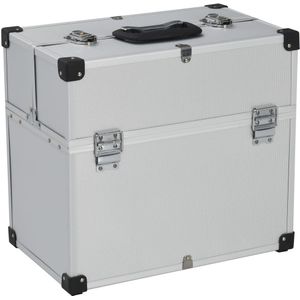VidaXL Gereedschapskoffer 38x22,5x34 cm aluminium zilverkleurig