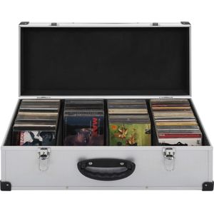 vidaXL - Cd-koffer - voor - 80 - cd's - aluminium - ABS - zilverkleurig