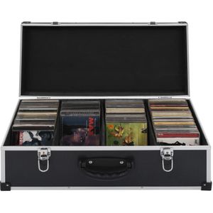vidaXL - Cd-koffer - voor - 80 - cd's - aluminium - ABS - zwart