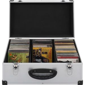 vidaXL - Cd-koffer - voor - 60 - cd's - aluminium - ABS - zilverkleurig