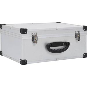 vidaXL - Cd-koffer - voor - 60 - cd's - aluminium - ABS - zilverkleurig