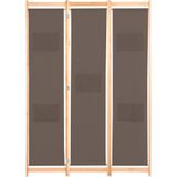 vidaXL 3-teiliger Raumteiler Braun 120 x 170 x 4 cm Stoff