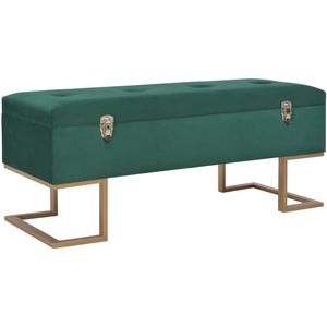 vidaXL Bank mit Staufach 105 cm Grün Samt
