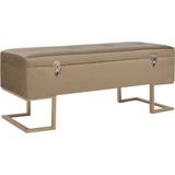 vidaXL Bankje met opbergvak 105 cm fluweel beige