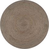 vidaXL Vloerkleed - Handgemaakt Rond - Grijs - Jute - Diameter 150 cm