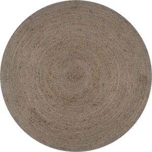 vidaXL Vloerkleed - Handgemaakt Rond - Grijs - Jute - Diameter 150 cm