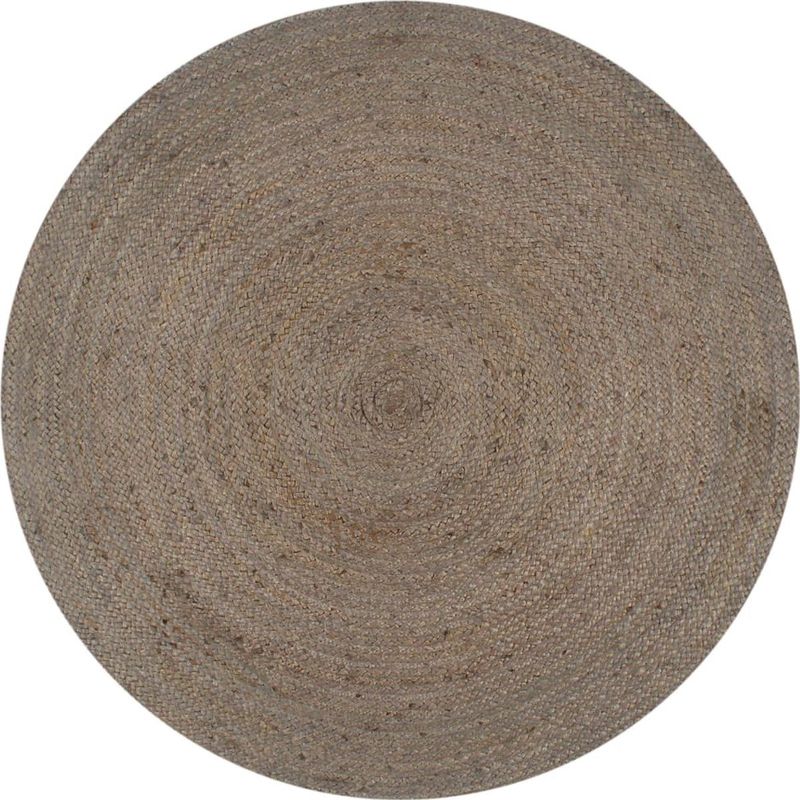vidaXL Vloerkleed - Handgemaakt Rond - Grijs - Jute - Diameter 150 cm