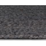 vidaXL Vloerkleed - Handgemaakt - Rond - Donkergrijs - Jute