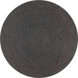 vidaXL Vloerkleed - Handgemaakt - Rond - Donkergrijs - Jute