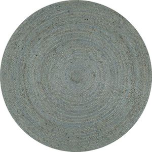 vidaXL Vloerkleed - Rond - Olijfgroen - Gevlochten Jute - Handgemaakt