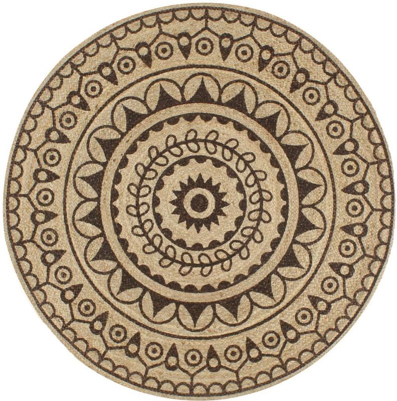 vidaXL Vloerkleed - Donkerbruin - Jute - Handgemaakt