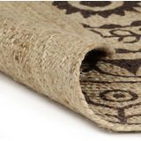 vidaXL Vloerkleed - Donkerbruin - Jute - Handgemaakt