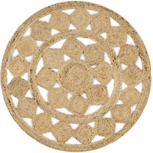 vidaXL Vloerkleed - Gevlochten Jute - Naturel - Handgemaakt