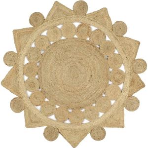 Vloerkleed - Naturel - Gevlochten Jute - Handgemaakt - Uniek