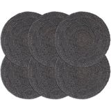 vidaXL - Placemats - Donkergrijs - Jute - 6 Stuks