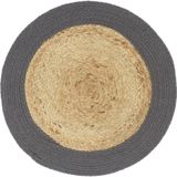 vidaXL Tischsets 4 Stk. Natur und Anthrazit 38 cm Jute und Baumwolle