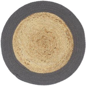 vidaXL Tischsets 4 Stk. Natur und Anthrazit 38 cm Jute und Baumwolle