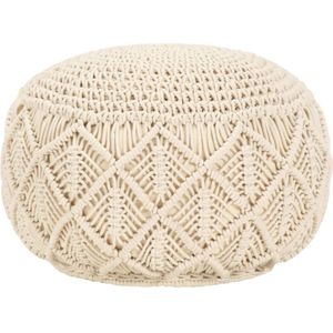 vidaXL Poef macramé handgemaakt 45x30 cm katoen