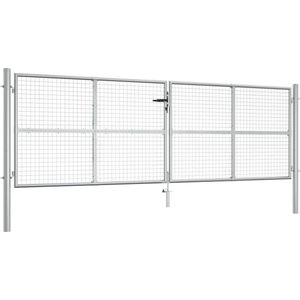 vidaXL Poort 415x175 cm gegalvaniseerd staal zilverkleurig