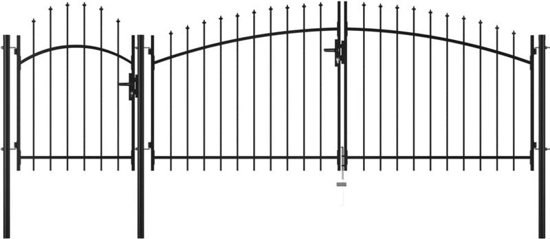 Gartentor Stahl 1,5x4 m Schwarz Vidaxl