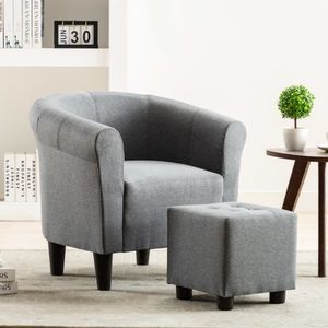 vidaXL Fauteuil stof lichtgrijs