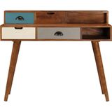 vidaXL - Schrijftafel - Massief Acaciahout - Donkere Honingafwerking