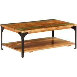 VidaXL Salontafel met Schap 100x60x35 cm - Massief Gerecycled Hout