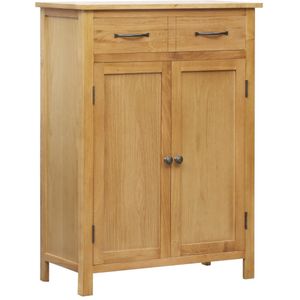 vidaXL - Schoenenkast - 76x37x105 - cm - massief - eikenhout