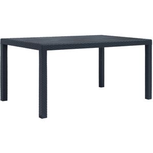 vidaXL - Tuintafel - 150x90x72 - cm - rattan-look - kunststof - antraciet