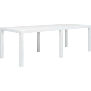 VidaXL Tuintafel 220x90x72 cm Rattan-look Kunststof Wit