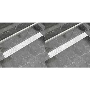 vidaXL - Doucheafvoer - 2 - st - rechthoekig - bubbel - 930x140 - mm - roestvrij - staal